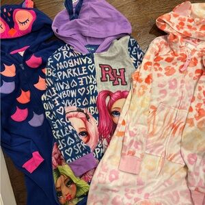 Colorful Kids' Hooded Onesies Set